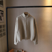 Loose All-match Solid Color Premium Sweater Coat