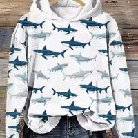 Womens 3D Digital-Print Hoodie With A Hood