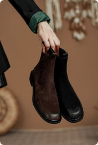 Women's Genuine Leather Retro British Style Chelsea Boots