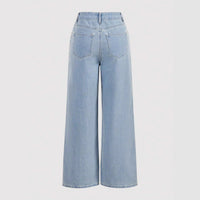Casual Loose-Fitting, Slimming Straight-Leg Denim Trousers