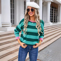 Women's Flower Long Sleeve Round Neck Sweater