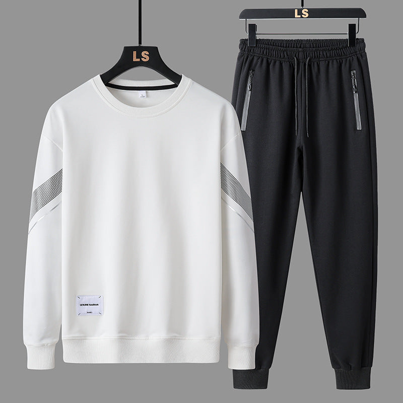 Round Neck Sweater Pants Men's Casual Sweatshirt Outfit