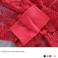 Mid-waist Lace Hollow-out Breathable Women's Underwear