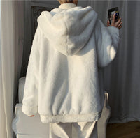 Fashion Simple Pure Color Lamb Cashmere Cotton Coat