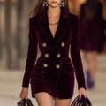 Solid-color Textured Long-sleeve Elegant French-style Dress