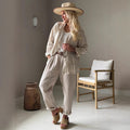 Plus-size Womens Casual Pants With Wrinkle-resistant Treatment