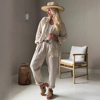 Plus-size Womens Casual Pants With Wrinkle-resistant Treatment
