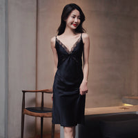 Lace Strap Women's Ice Silk Pajamas Thin Homewear Nightdress