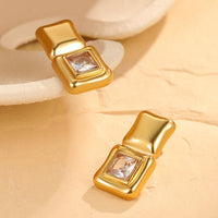 18K Gold Vacuum-Plated High-End Designer Earrings