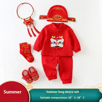 Spring And Autumn Children One Year Old Celebration Dress Suit