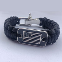 Braided Paracord Bracelet With Survival Zinc Alloy Adjusting Buckle