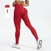 Women's Sports Fitness Pants Seamless Hip Raise High Waist Yoga Pants