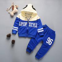 Casual 1-5 Year Old Cartoon Alphabet Children's Suit With Hood