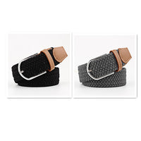Women's Canvas Belt Student Pants Casual Stretch Braided Needle Buckle