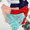 Lace-trimmed Low-rise Thong With Bow And Cutout Design For Women