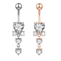 New Chain Five-pointed Star Zircon Belly Button Ring Belly Button Nail Piercing Jewelry