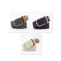 Women's Canvas Belt Student Pants Casual Stretch Braided Needle Buckle
