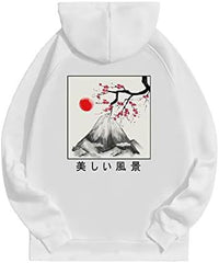 Men's Floral Print Drawstring Pocket Sweatshirt