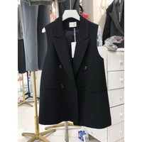 Springautumn Casual Chic Sleeveless Blazer Vest Top