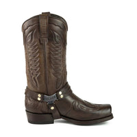 Square Head Buckle Strap Thick Heel Large Neck Mid-calf Boots