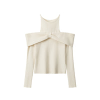 Off-neck High-end Design Pure Style Sweater