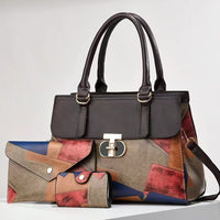 Fashionable New Contrast-color Patchwork Mother-and-child Bag