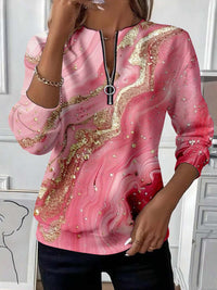 Womens Long-Sleeve Christmas-Print Sweatshirt Top