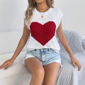 Women's Color-blocked Love Casual Loose Knit Sweater Top