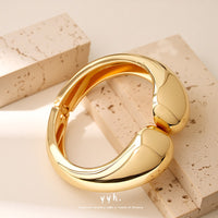 Versatile Light-luxury Punk-style Open Bangle With A Wide Design
