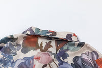Fashion Oil Painting Flower Print Shirt Men