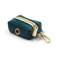Sapphire Green Velvet Gold Buckle Hardware Pet Collar Leash