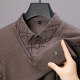 Middle-aged Men's False Two Pieces Long Sleeve T-shirt Sweater