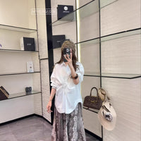 Irregularly Tied Waist Loose Casual Shirt