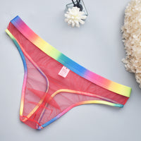 Men's Underwear See-through Dress Rainbow Edge