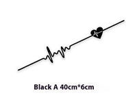 Car ECG Creative Heartbeat Motorcycle Body Bumper Decorative Stickers
