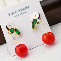 Cherry-shaped Earrings With High-end Zirconia Stud Earrings