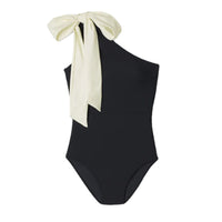 European And American  Solid Color Sexy Backless Swimsuit One-piece