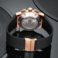 Multifunctional Rubber-Strap Quartz Stopwatch Mens Watch