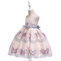 Embroidered For Big Children Tube Top Mesh Flower Girl Dress