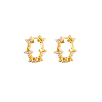 Exquisite Geometric Inlaid Zircon Earrings