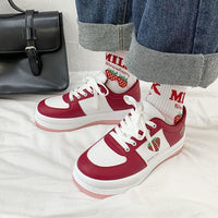 Soft Girl Sneakers Women's Ins Round Toe Platform All-match Big Toe Shoes