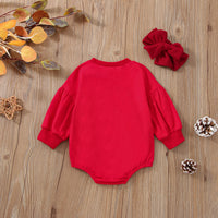 Christmas Alphabet Print Panel Sleeve Long Sleeve Set