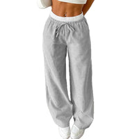 Casual Fashion Womens Striped Wide-Leg Floor-Length Pants