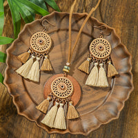 Retro Floral Earrings And Necklace Set With A Distinctive European And American Style