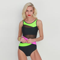European And American Conservative One Piece Stitching Swimsuit