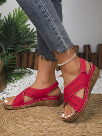 Plus Size Wedge Women's Back Strap Velcro Sandals