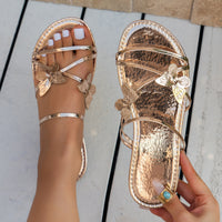 New Fashion Butterfly Cross-strap Sandals Summer Beach Shoes For Women Casual Low Heel Flat Slides Slippers