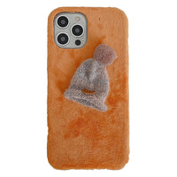 Autumn And Winter Plush Phone Case Candy Color