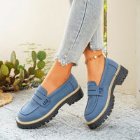 British-style Loafers Chunky-heel Women's Shoes