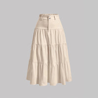 Stylish Womens Solid-color High-waisted Skirt